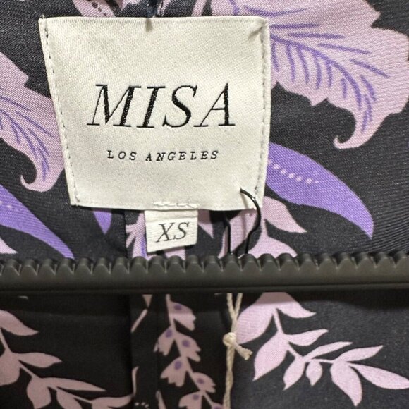 MISA Los‎ Angeles Size XS Sylvia Floral Wrap Midi Dress Indigo Vines MSRP $355 - Picture 11 of 14